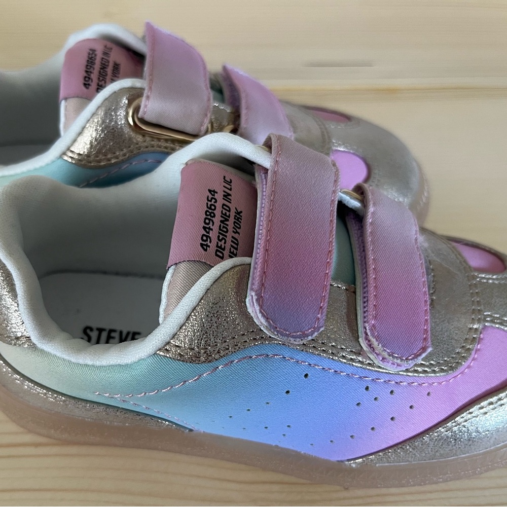 Steve Madden Pink and Purple Sneakers with Velcro Straps
